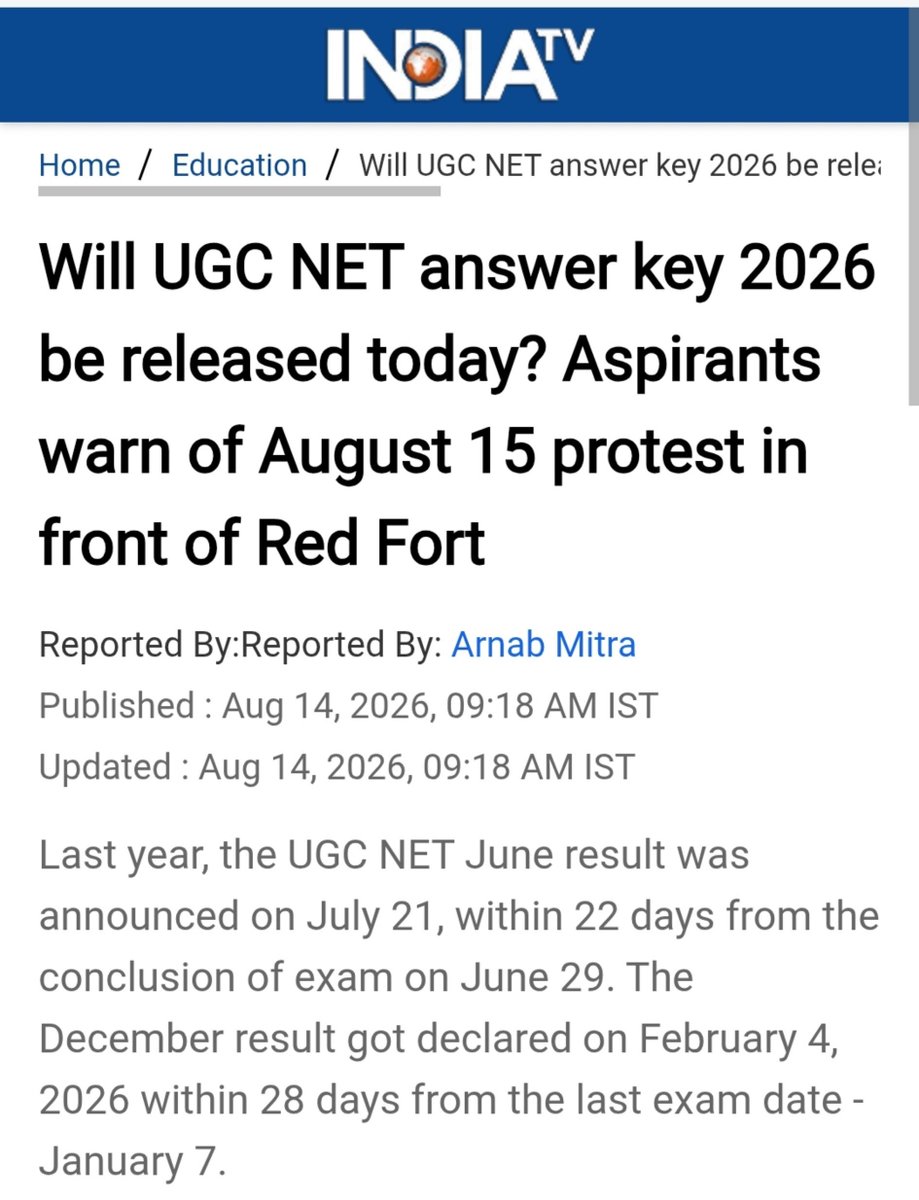 thekrDeepak's tweet photo. 🚨 FINAL WARNING 🚨

@NTA_Exams @abhish18 

If the #UGCNET #Answer_Key isn't released by tonight, thousands of students will protest in Delhi tomorrow 15 August. 

We are ready. We've been waiting for 44 days. We won't wait any longer. 

#NTAANSWERKEYOUTKARO

#NTA_DG_RESIGN https://t.co/ntCTgZ0ztA
