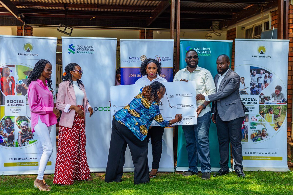 StanChartUGA's tweet photo. We're proud to launch the Standard CharteredโRotary Skills for Change Cohort 2026 with @RotaryMuyenga.
The 6-month programme will equip 20 vulnerable young people, mainly young women, with tailoring, garment production and entrepreneurship skills. #HereForGood #SkillsForChange https://t.co/v183dq2JAF