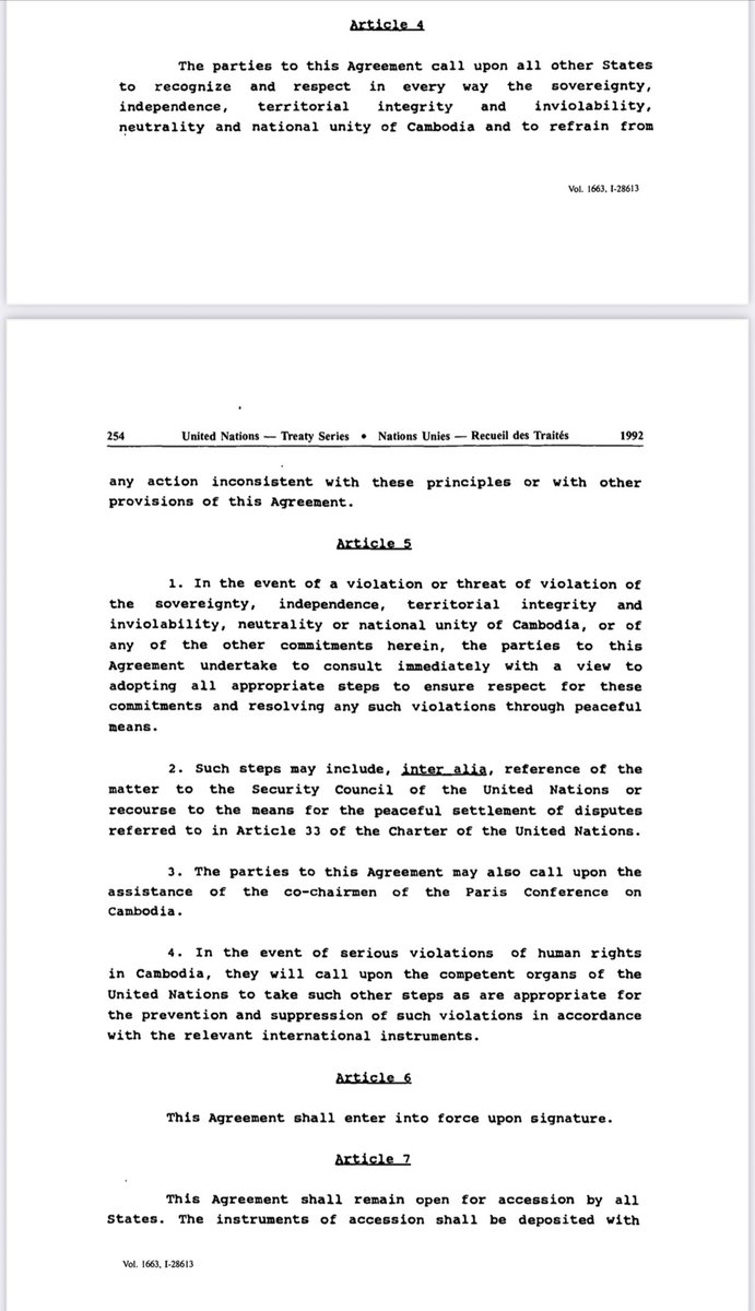 K_Da7a's tweet photo. @antonioguterres @UN Sir, you ask for refusing surrender but UN already surrendered on peace for Cambodia, the Paris Peace Agreements 23 Oct 1991, remain in force permanently, inc. all P5 of UN &amp; UN.
Look &amp; read below then compare to Cambodia’s current situation.
Sir,@antonioguterres https://t.co/dkobem04jC