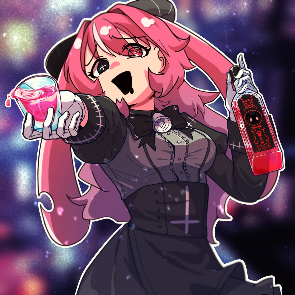 michikoNA8C's tweet photo. #ファムFA #FemmeFA #イラストㅤㅤㅤ 
 PUKEY GODDESS SHOT TRICK　のファンアートです。 ピンク髪のヤンデレばなんぼあってもいいですからね。 https://t.co/ZZ5UpbWk0E