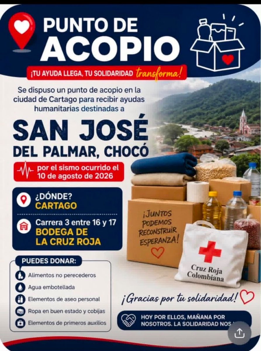MJDuzan's tweet photo. Aquí en este punto de acopio se puede contribuir con ayudas a San José del Palmar.  Me lo envía Sara Meneses, la joven de 21 años que entrevisté en A Fondo. https://t.co/bgWzSOdjDK