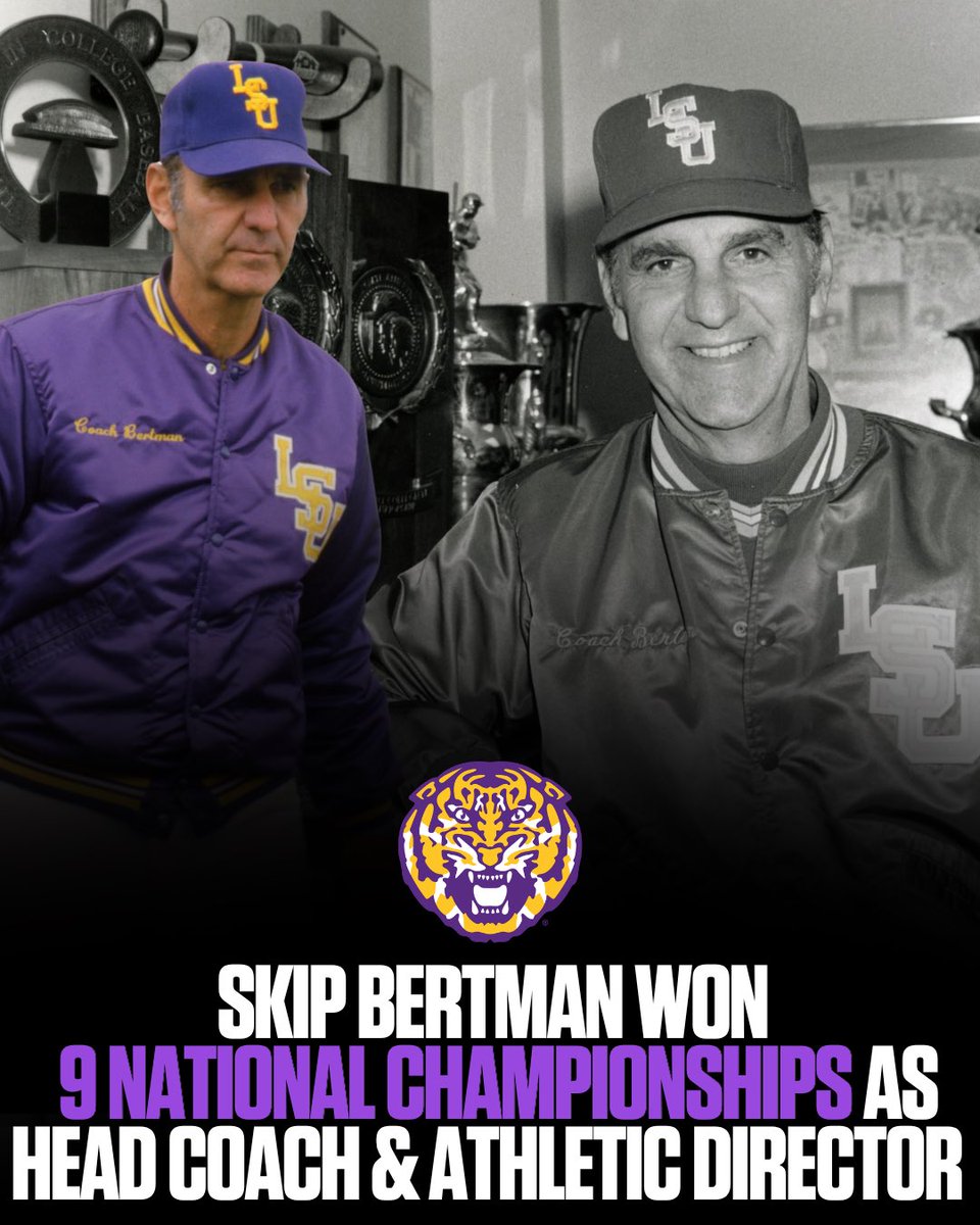 BatonRougeBKM's tweet photo. Skip Bertman will be remembered as one of the most influential individuals to ever represent LSU.

Head Coach National Championships: ‘91, ‘93, ‘96, ‘97’, 2000

2 National Championships In Football

2 National Championships In Track &amp; Field https://t.co/RGNFx1CS90
