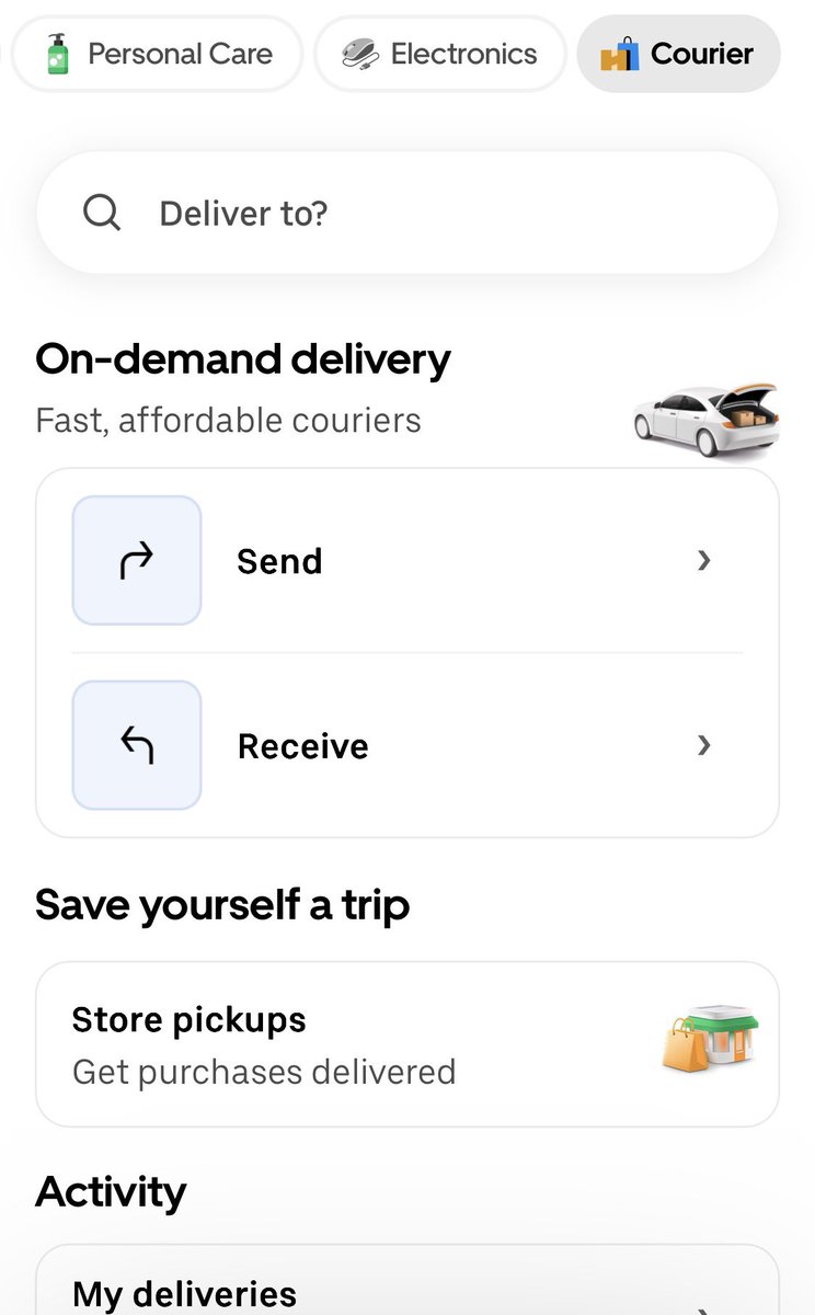 after05am's tweet photo. @TheChefz شي ثاني
Uber eats
عندهم خدمة زي مرسول
كنت بارسل حاجة لصديقة
وتعبانه مابي اروح وهي ما تقدر تجي تاخذها
اخترت ارسال  courier
وحددت عنوان المرسل وعنوان المستقبل
وجتني سياره شالت الغرض من عندي ووصلته لصديقتي
لو  شيفز يسوون كذا بتصير خدمة عالية المستوى https://t.co/mf9eP9jvjn
