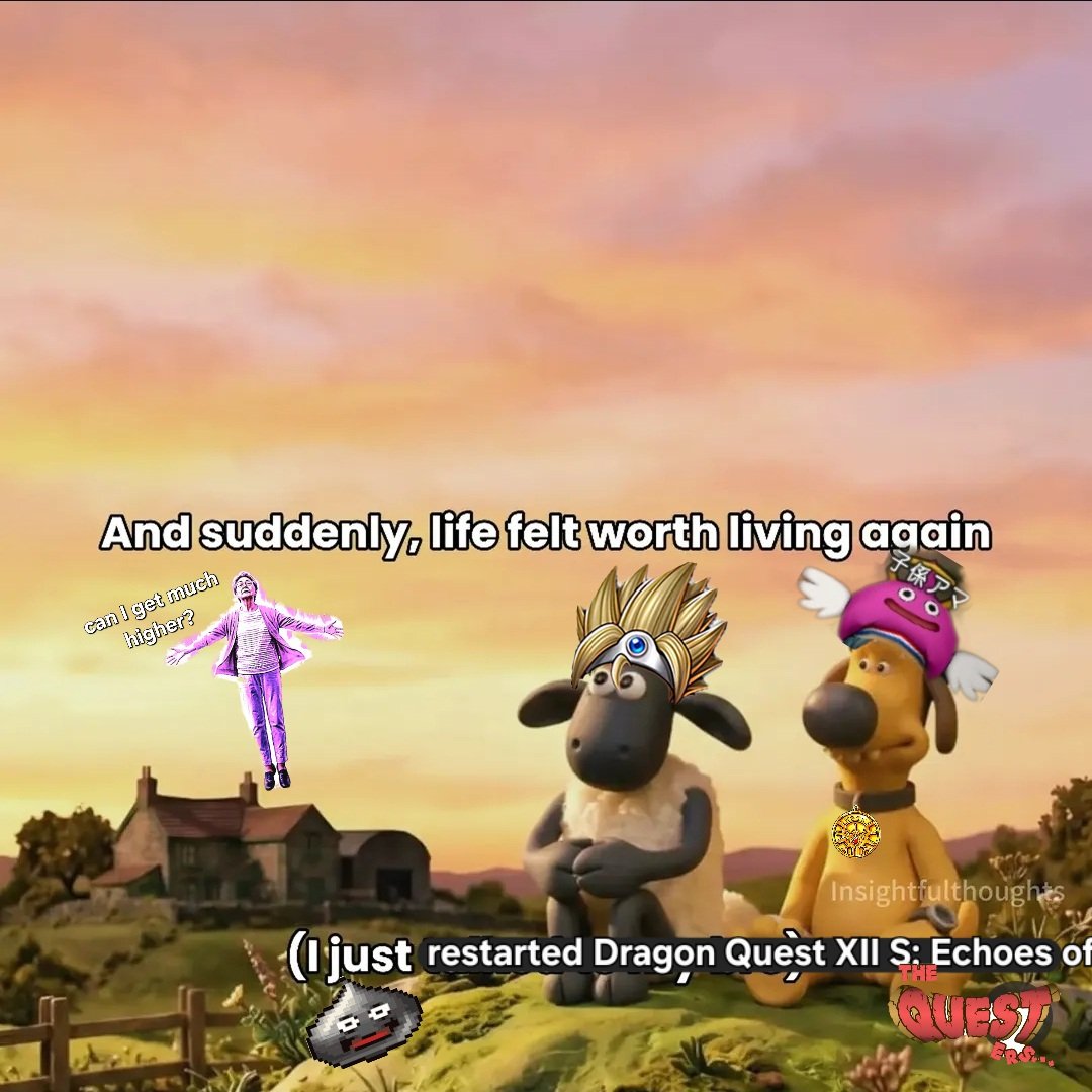 TheQuestersReal's tweet photo. I got a feeling it's gonna be a great weekend 😌 

(OH and new video Saturday morning)

Dragon Quest meme of the day https://t.co/DmjGObM6lA