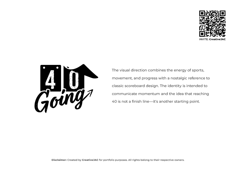 Creativejac's tweet photo. ⚡ 40, And Still Moving Forward
classic scoreboard milestone

https://t.co/qYx7vv5IU7

#LogoDesign #GraphicDesign #Branding https://t.co/HRJ2OD64dG