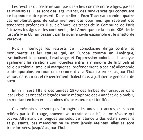 Anthony_Guyon's tweet photo. 1/8. La rentrée engagée et alléchante des @Ed_LaDecouverte 
Enzo Traverso, Survivances de la révolte. Essai sur la dialectique de la mémoire.
En librairie le 3 septembre. https://t.co/AzyS6kXxC4