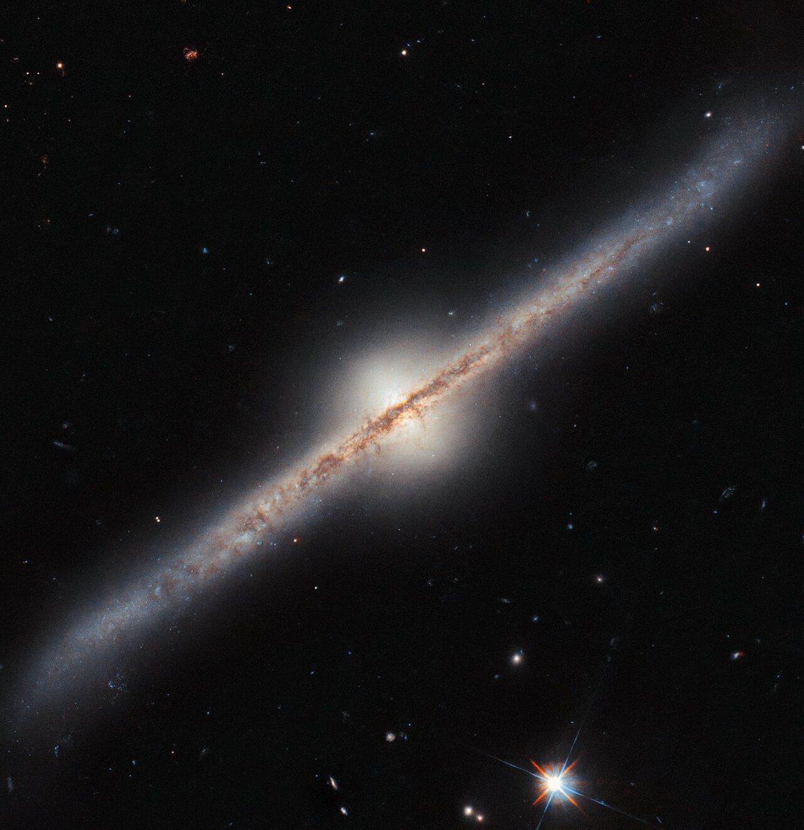 Astropics_bb's tweet photo. こちらも地球に対して真横を向いている渦巻銀河UGC 10043。ハッブル宇宙望遠鏡が撮影した画像です。中央の卵形の「バルジ」が目立っています。

https://t.co/V721uTqBp5

Image Credit: ESA/Hubble &amp; NASA, R. Windhorst, W. Keel https://t.co/8mF3CyPssn