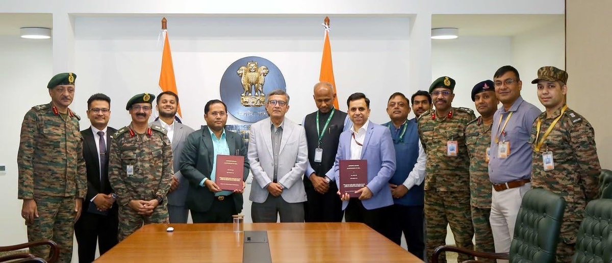 THEIntel24x7's tweet photo. Just in:⚡🇮🇳 - MoD signs contracts with M/s Tata Advanced Systems Ltd (TASL) & M/s NIBE Pvt Ltd on 13 Aug 2026 for procurement of Loiter Munition Systems, Loiter Munitions & accessories for the Indian Army at an approximate cost of Rs 1,577 crore. 

Procured from Indian vendors under the ‘Buy Indian’ category through the Fast Track Procedure.