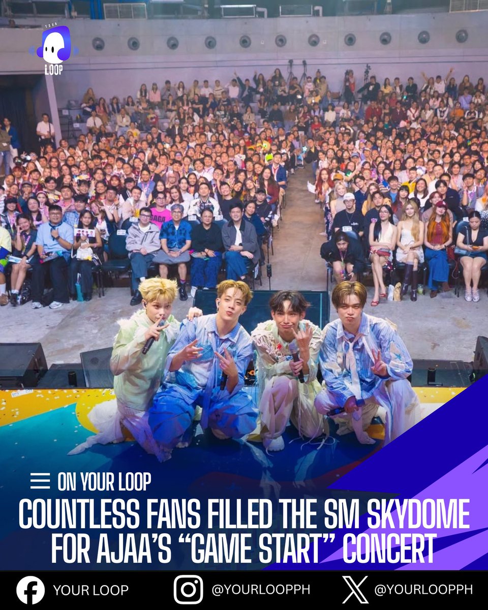 yourloop_ph's tweet photo. The stage was set, the energy was electric, and history was officially made, AJAA kicked off their very first concert, "GAMESTART," turning the SM Skydome into an unforgettable playground of music and dreams 🎮

#AJAAGameStart #AJAA https://t.co/gyDTTS7bKc