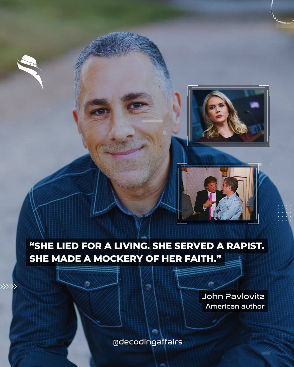 decodingaffairs's tweet photo. Former pastor and writer John Pavlovitz has sharply criticized White House press secretary Karoline Leavitt following President Donald Trump's announcement that she will leave her position at the end of August.

Pavlovitz condemned Leavitt's record in the Trump administration and accused her of dishonesty, while making a series of strong criticisms of her political conduct and public statements.

Trump announced that Leavitt would step down from her White House role to spend more time with her young children and family. The president said she would nevertheless remain a top outside adviser, allowing her to maintain influence within his political circle and the Republican Party.