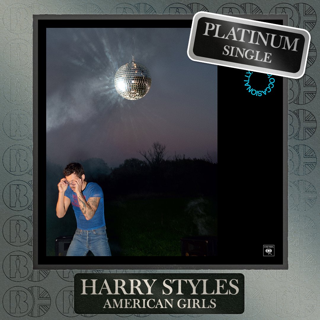 BRITs's tweet photo. ‘American Girls’, the single by @Harry_Styles, is now #BRITcertified Platinum. https://t.co/3LlwNv36X3