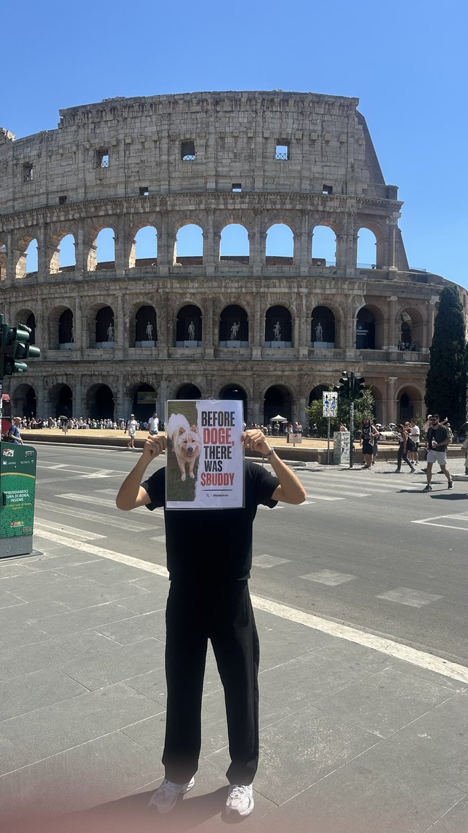 1c1cl3's tweet photo. Seeing Buddy’s face held up in front of the Colosseum in Rome hit me in a way I did not expect! The fanbase is bigger than I ever thought ❤️

More than a decade ago, I was simply trying to save my dog. Now there is a community carrying his story across the world, remembering him, sharing him, and turning that story into something bigger.

To the community member who went out there and did this, thank you. ❤️🐾
And to everyone supporting Buddy team here, thank you for treating Buddy’s story with so much love and respect.

What matters to me most is what comes next. If Buddy’s story can help another dog get a second chance, then this journey will have become something truly meaningful.

I’m proud to stand with this community.
We have the opportunity to make a real difference.

The support has gone Global.
For Buddy.
For the next Buddy. 🐕❤️
