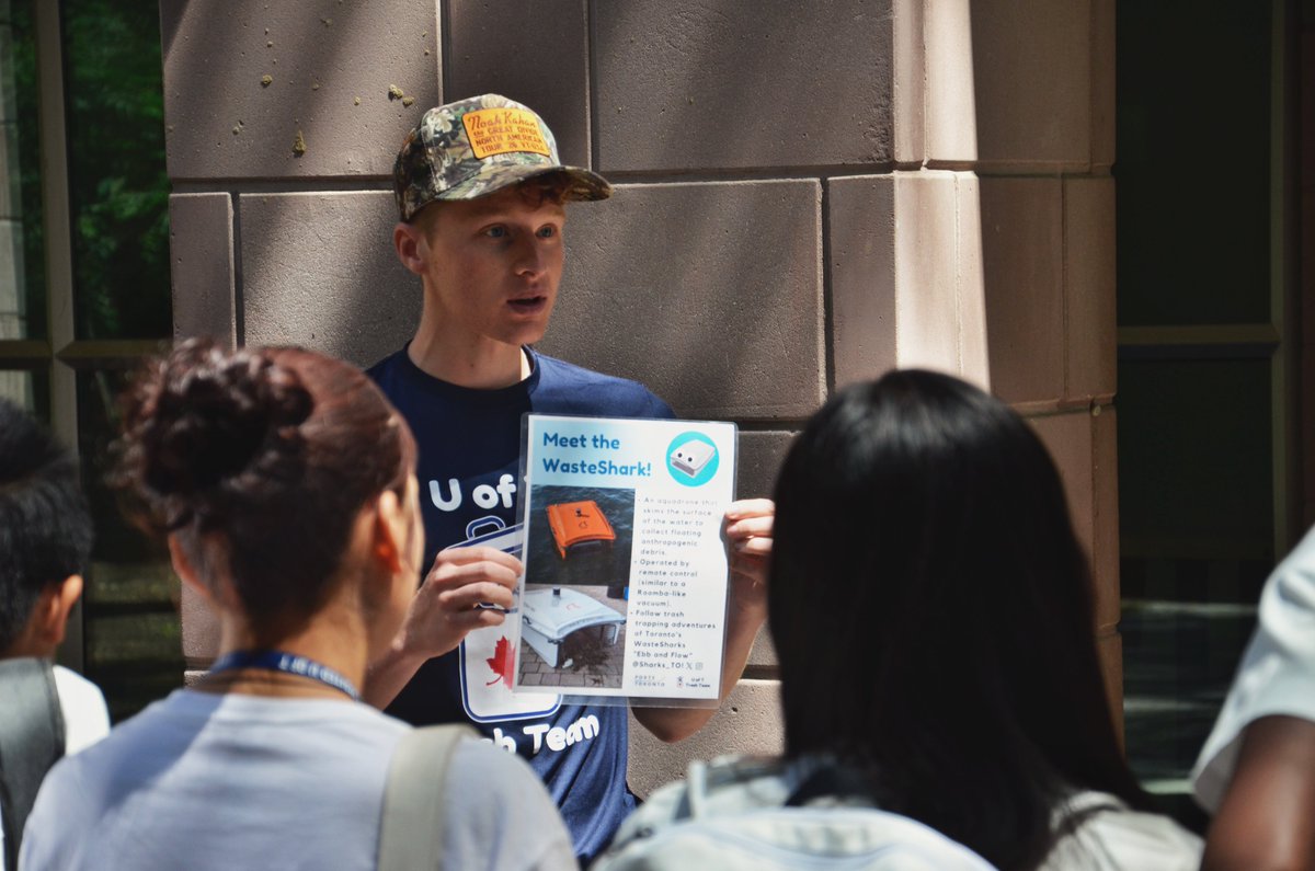 UofTTrashTeam's tweet photo. 🦝 We loved welcoming students from the @FutureUofT Enrichment Academy to learn about #PlasticPollution. After a lab tour, students joined our #FightingFloatablesTO team and sorted litter collected by WasteShark! Top items included plastic bottle caps, food wrappers and foam! https://t.co/uEWK3rVJHm