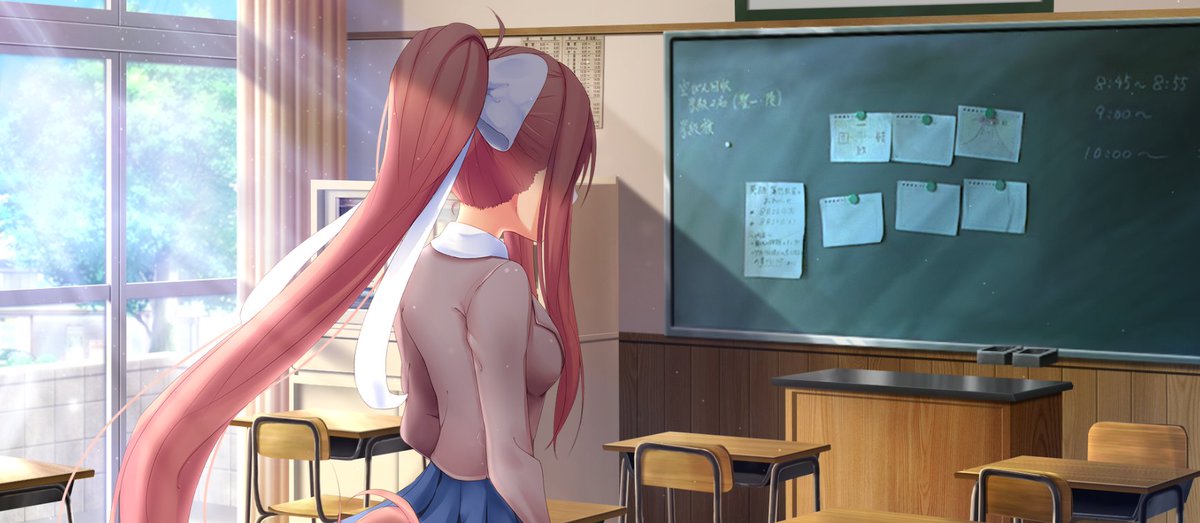 Orangesportsy's tweet photo. Damn, Moni looks really good in DDLC The Good Ending. https://t.co/8o8LCrefKP