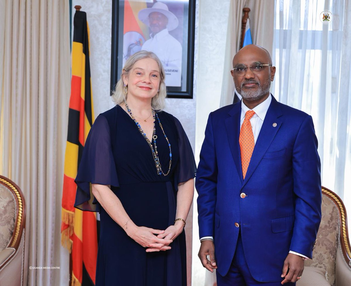 UgandaMFA's tweet photo. 🇺🇬🇳🇱 H.E. Angèle Van Der Heijden-Samura, Ambassador-designate of the @Embassy, presented copies of her Letters of Credence to Hon. Amb. @adoniaayebare, Minister of Foreign Affairs, at the Ministry in Kampala. The engagement marks the beginning of her diplomatic tenure in Uganda and reaffirms the longstanding cordial relations between Uganda and the Netherlands in trade, investment, agriculture, food security, private-sector development, climate action, security, and sustainable development. #UgandaNetherlands #Diplomacy #EconomicDiplomacy #PublicDiplomacy