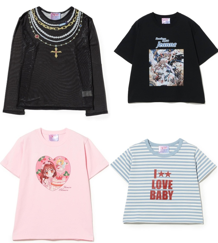 fashionpressnet's tweet photo. 少女漫画「りぼん」ビームスのコラボグッズ「神風怪盗ジャンヌ」のアクセサリー風シアートップス

「夢色パティシエール」Tシャツや「ルナティック雑技団」ポーチも - https://t.co/hUBzarXK9H https://t.co/Rbc8MuFpwC