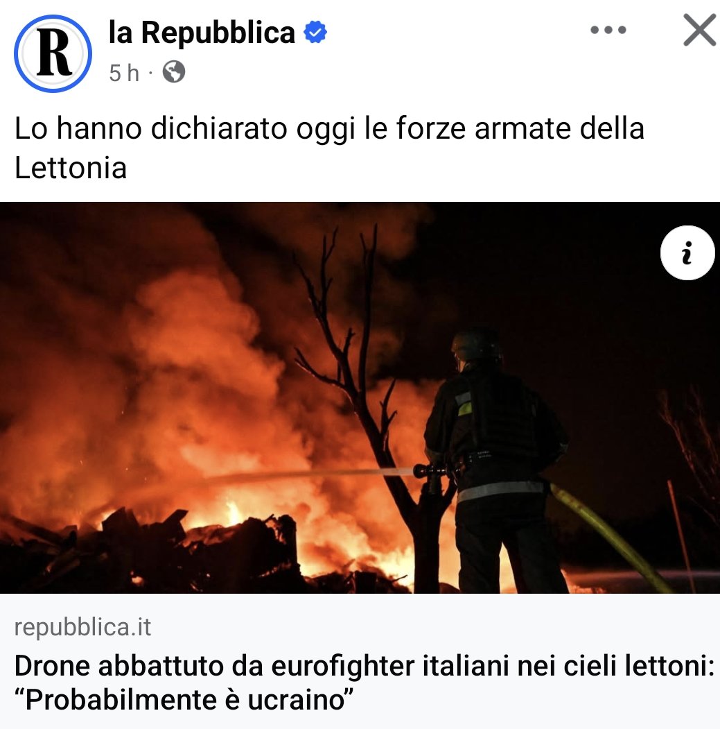 Justinsmith1409's tweet photo. Praticamente spendiamo milioni di euro per abbattere dei droni che abbiamo pagato noi all'#Ucraina
Piccoli capolavori dei leader(si fa per dire)europei che buttano così i NOSTRI soldi
#Lettonia https://t.co/D9yJmAEPbM