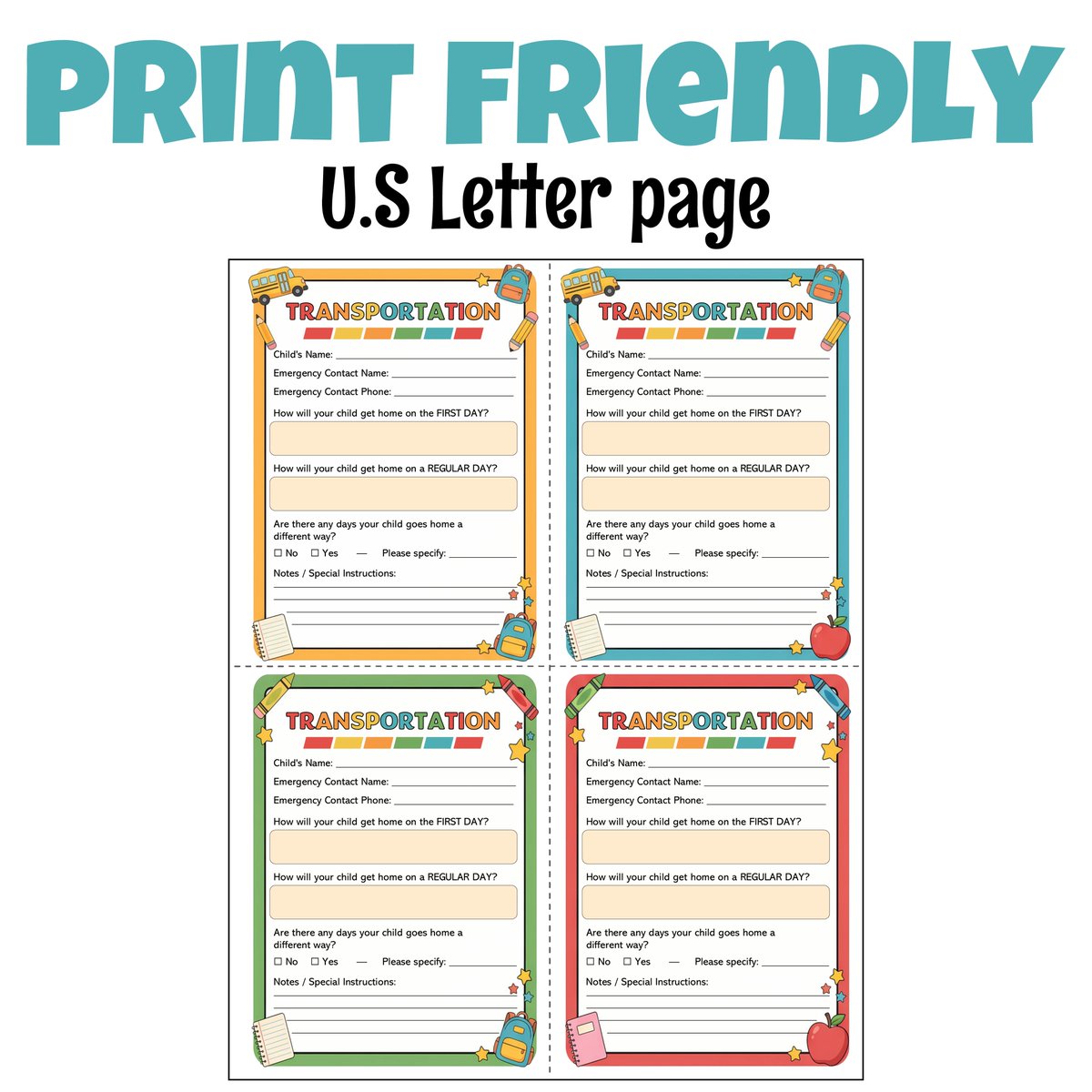 AvenuesLearning's tweet photo. Make dismissal easier from day one! 🚌✏️
This Editable Transportation Form is perfect for Meet the Teacher, Open House &amp; Back to School! Collect first-day + regular transportation info and keep your class dismissal plans organized.
#BackToSchool

https://t.co/JyNsO13ncR https://t.co/EvLIPbP7KB