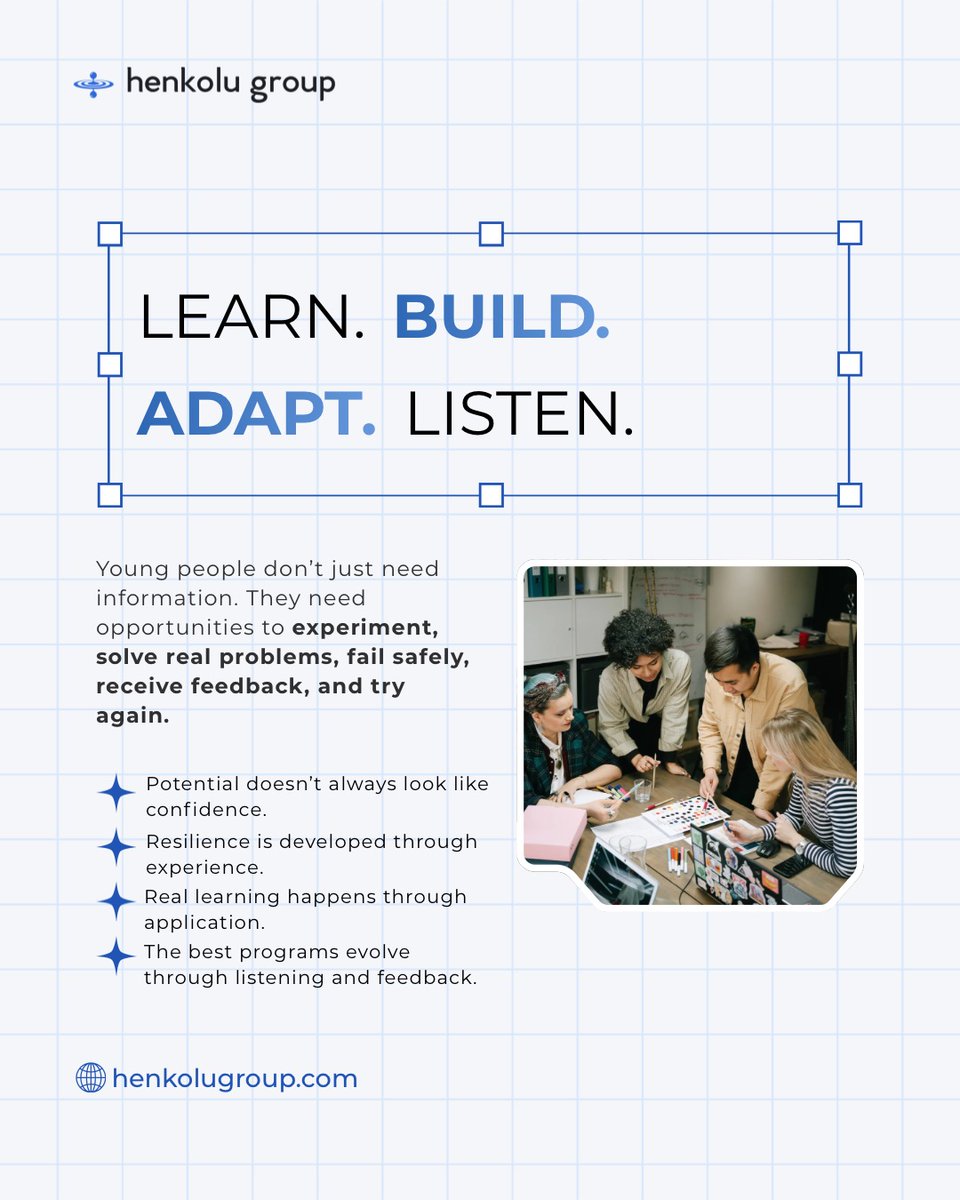 henkolutrust's tweet photo. One of the biggest lessons we've learned at Henkolu is that young people don't just need programs designed for them. They need opportunities to help shape them.
Build with them, not just for them.
Read the latest article on our LinkedIn to get the full insight. Link in our bio. https://t.co/ttA8Ex55T9