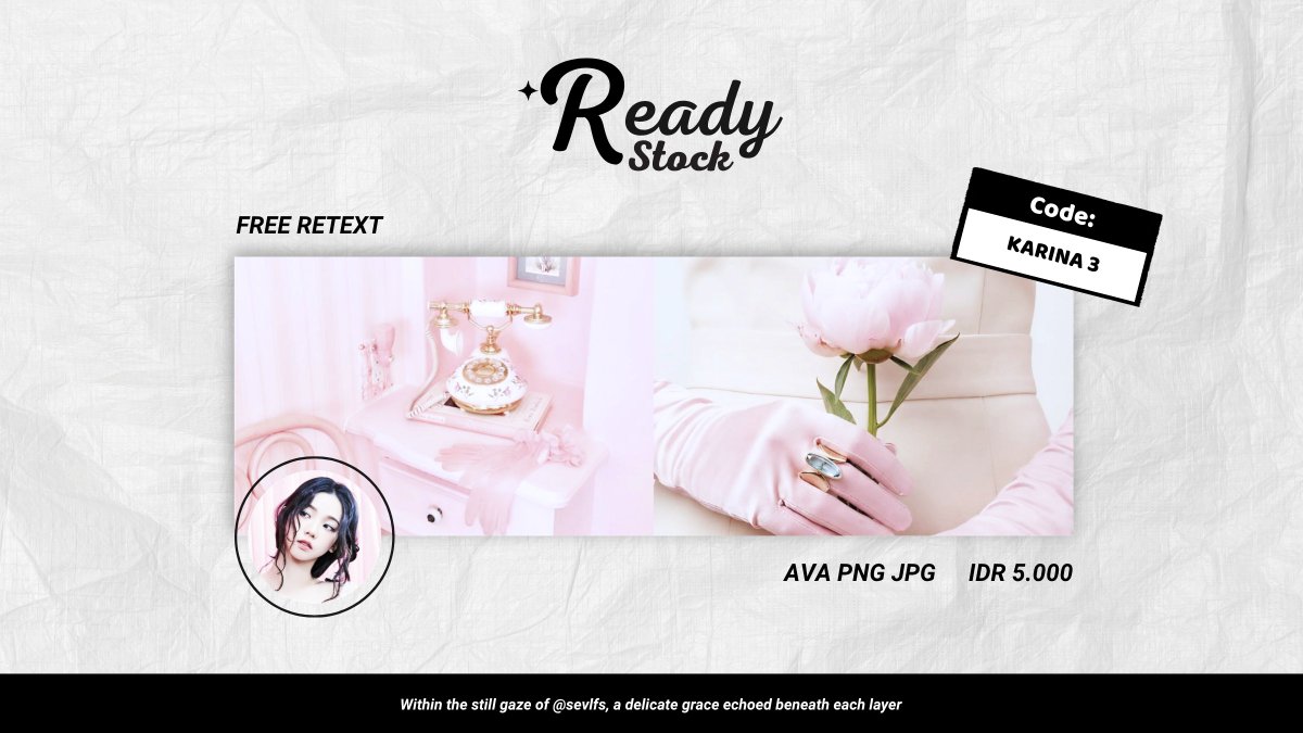 sevlfs's tweet photo. met malammm! boleh minta tolong repost/rt nyaa? makasii banyakk🤍 

aku membawa layout ready stock KARINA AESPA yang bisa dibawa pulang melalui dm/tele aku sekarang! price 5k/each dan payment by QRIS yaa^^  #bealanja https://t.co/mMn8uCmDVK