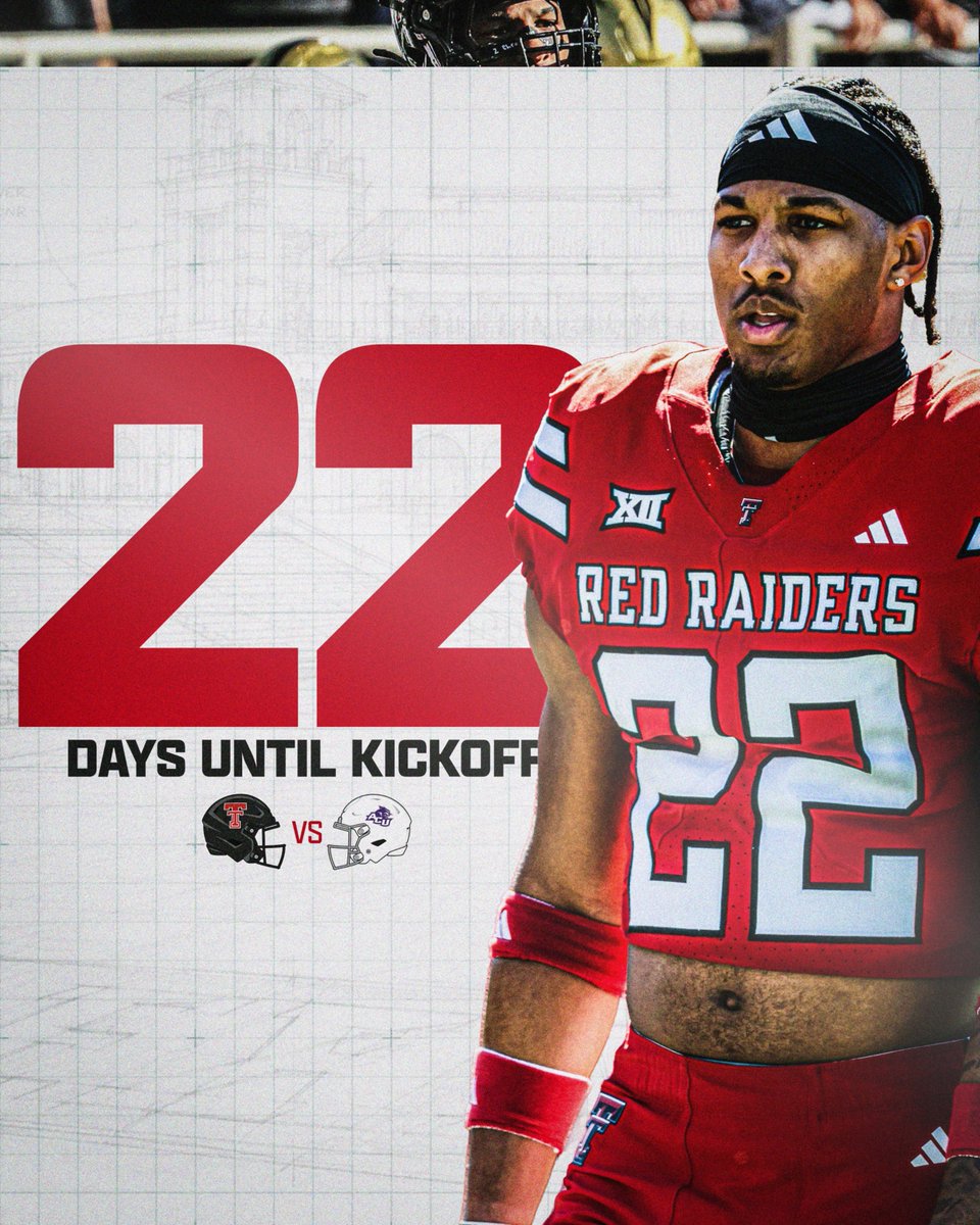 RedRaiderSports's tweet photo. 22 days until Texas Tech football kicks off!     

Up today: Marcus Ramon-Edwards #WreckEm 

🔗 https://t.co/v4sqrkeJ6o https://t.co/VClplQLnSX