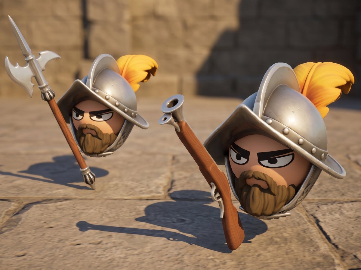 ShinyScouter's tweet photo. Unit ball models I made for the Spanish faction of our RTS game  #gameart https://t.co/IgLANPa47N