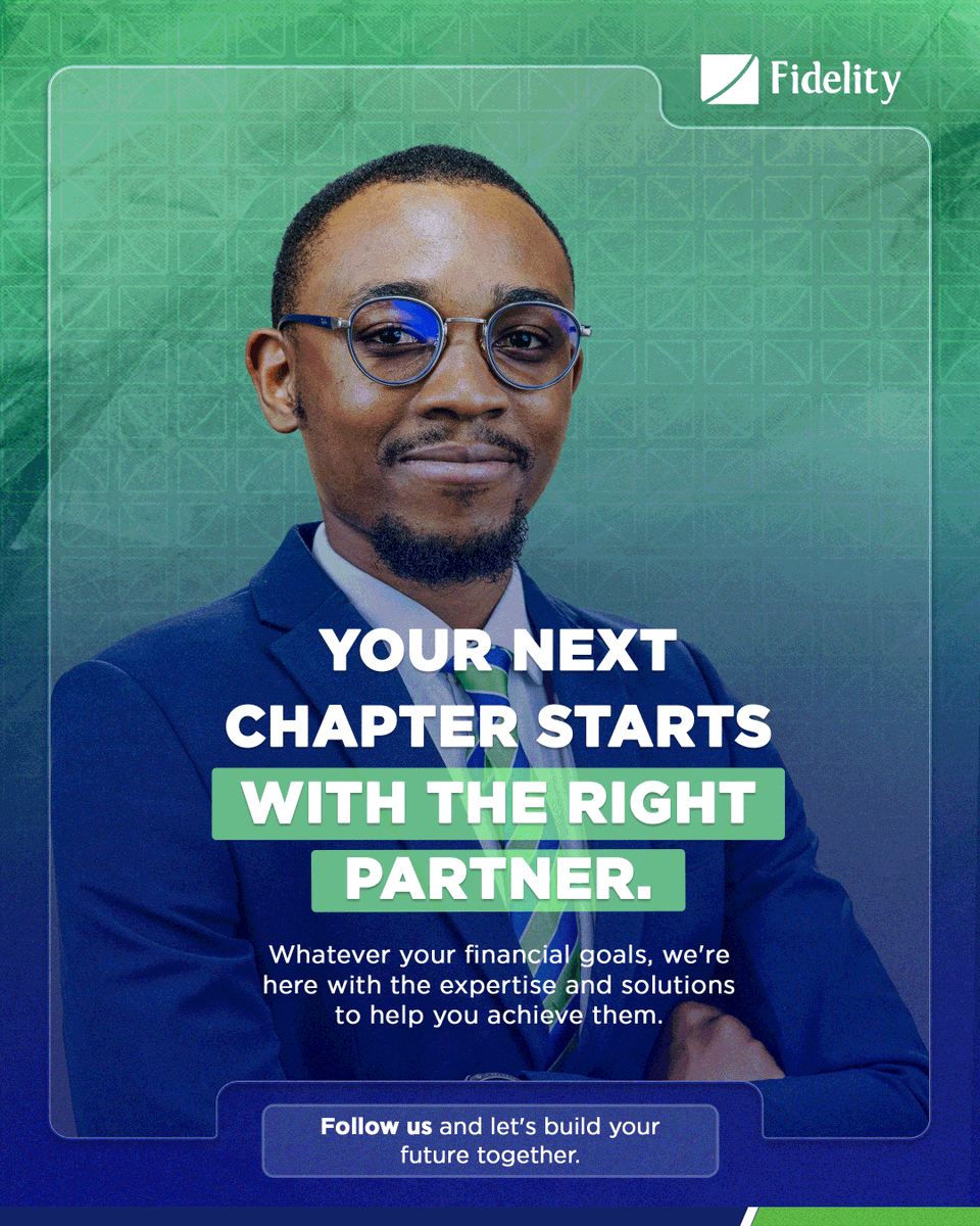 fidelitybankplc's tweet photo. Your next chapter starts with the right partner. 

Whatever you’re working towards, we’re here with the insights, ideas and financial solutions to help you move forward.