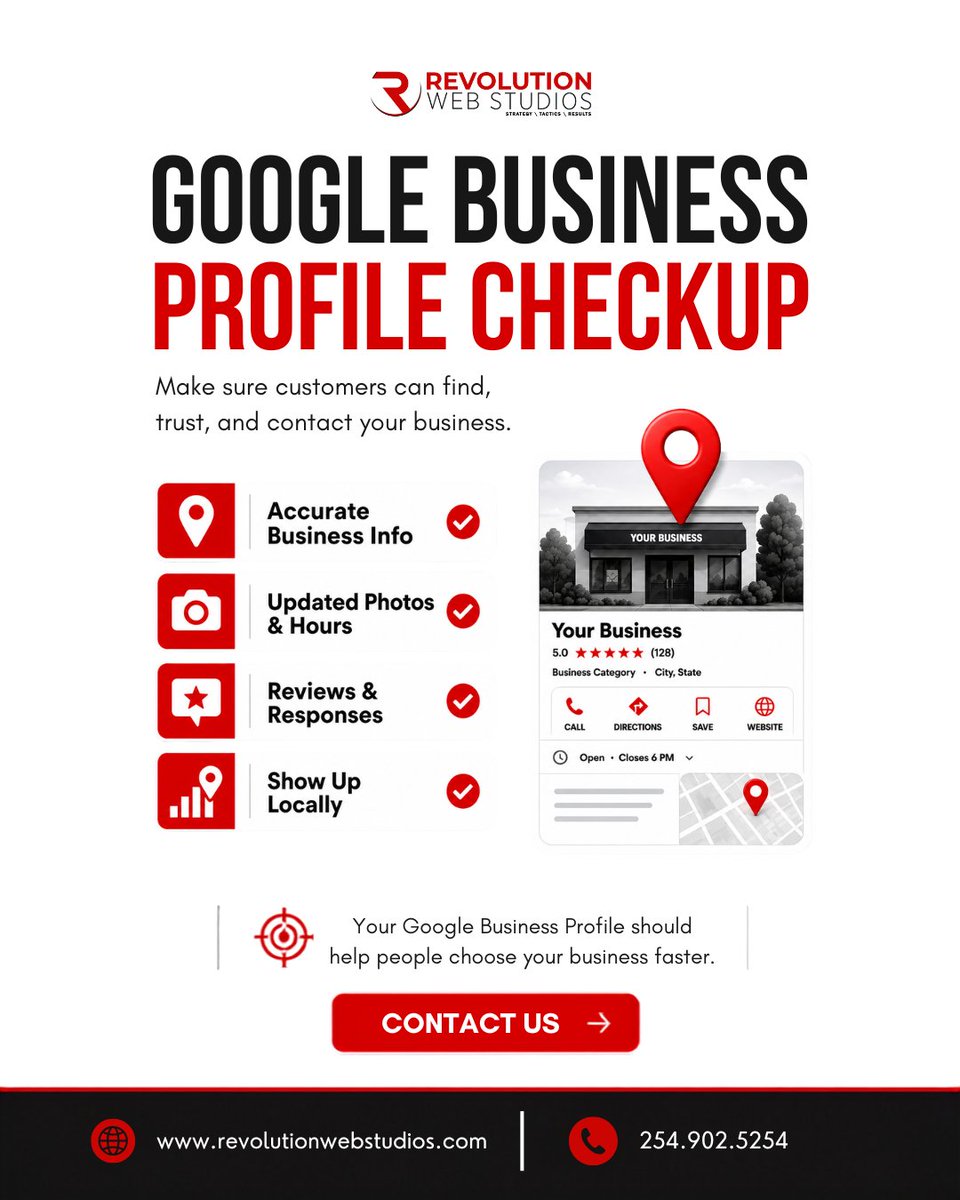 RevoWebStudios's tweet photo. Your Google Business Profile is often the first impression before the first conversation. https://t.co/aVnycfy3c7