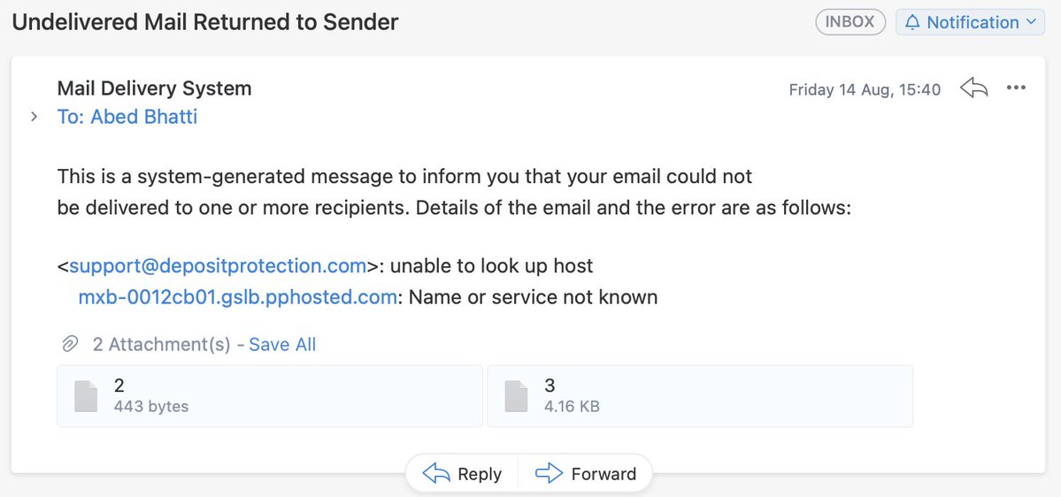 AbedBhatti's tweet photo. @The_DPS I have emailed documents to you at support@depositprotection.com as I am trying to register for insured DPS scheme but mail server is saying email address could not be reached. https://t.co/sQxjrl3SXf