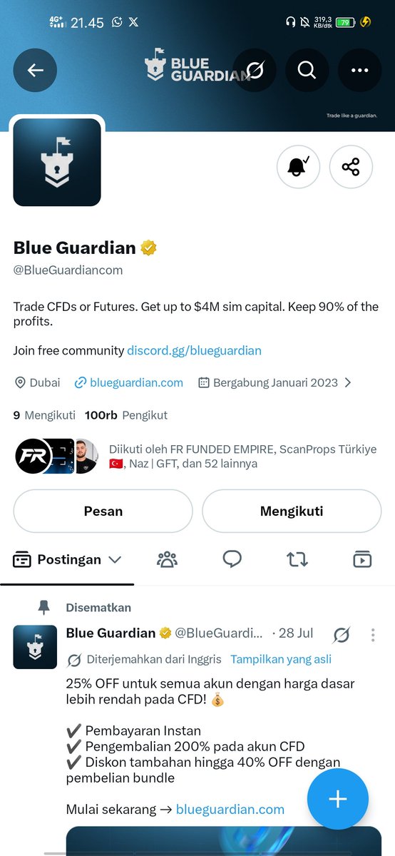 entrysakti's tweet photo. @PropFirm_Bridge @BlueGuardiancom @AkashWolfe Done all task @mulyaNASAep @bagus_nisa62717 @Ferdyar_01 https://t.co/AOZwdgXUMS