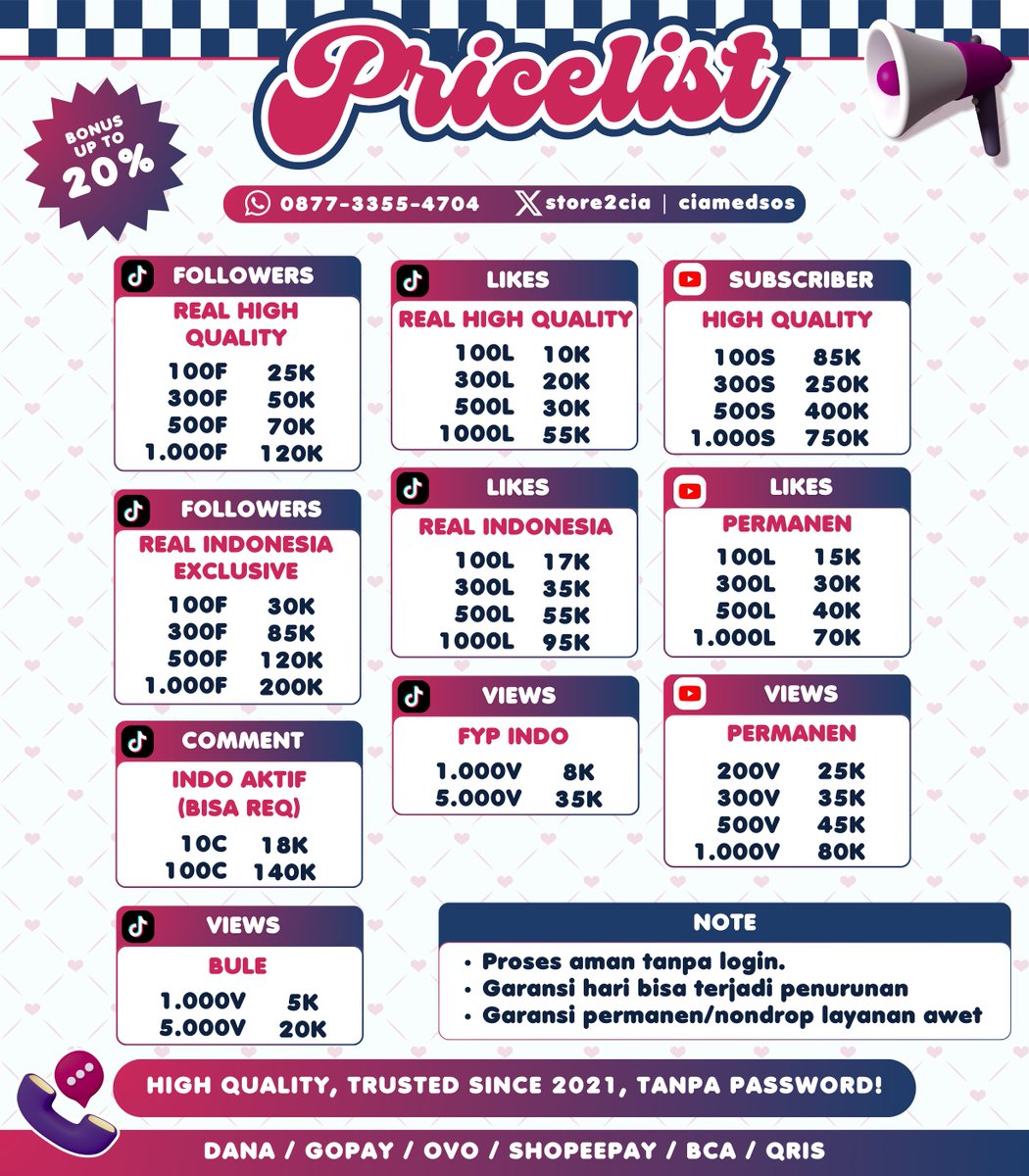 Followshopee's tweet photo. WTS WTB JUAL TAMBAH FOLLOWERS IG READY FOLLOWER TIKTOK FOLL SHOPEE BELI LIKES VIEWS FYP KOMEN COMMENT BUZZER AKUN INDO AKTIF PERMANEN PERMANEN SUBS YT FB X RETWEET REAL MURAH ZONAUANG😍✨

satset klik wa dibio~~ 087733554704 https://t.co/AZjoNVyHXo