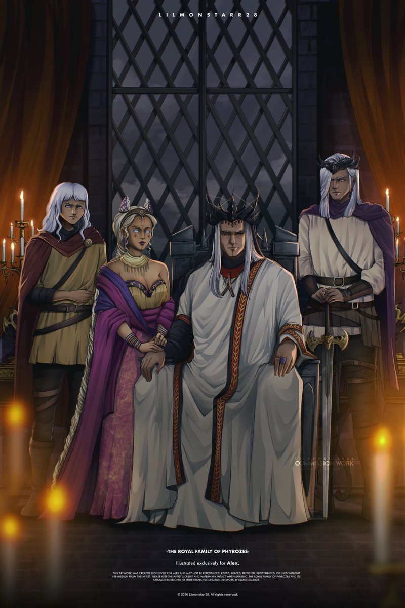 Lilmonstarr28's tweet photo. #commission ” The Royal Family of Phyrozes ”
This commission was such a fun and epic piece to work on!.
Thank you so much @arachnologic for trusting me with your characters! 🙌
Vgen: https://t.co/dPNcq6eNzW
#commisson #artidn https://t.co/baPErqHfh2