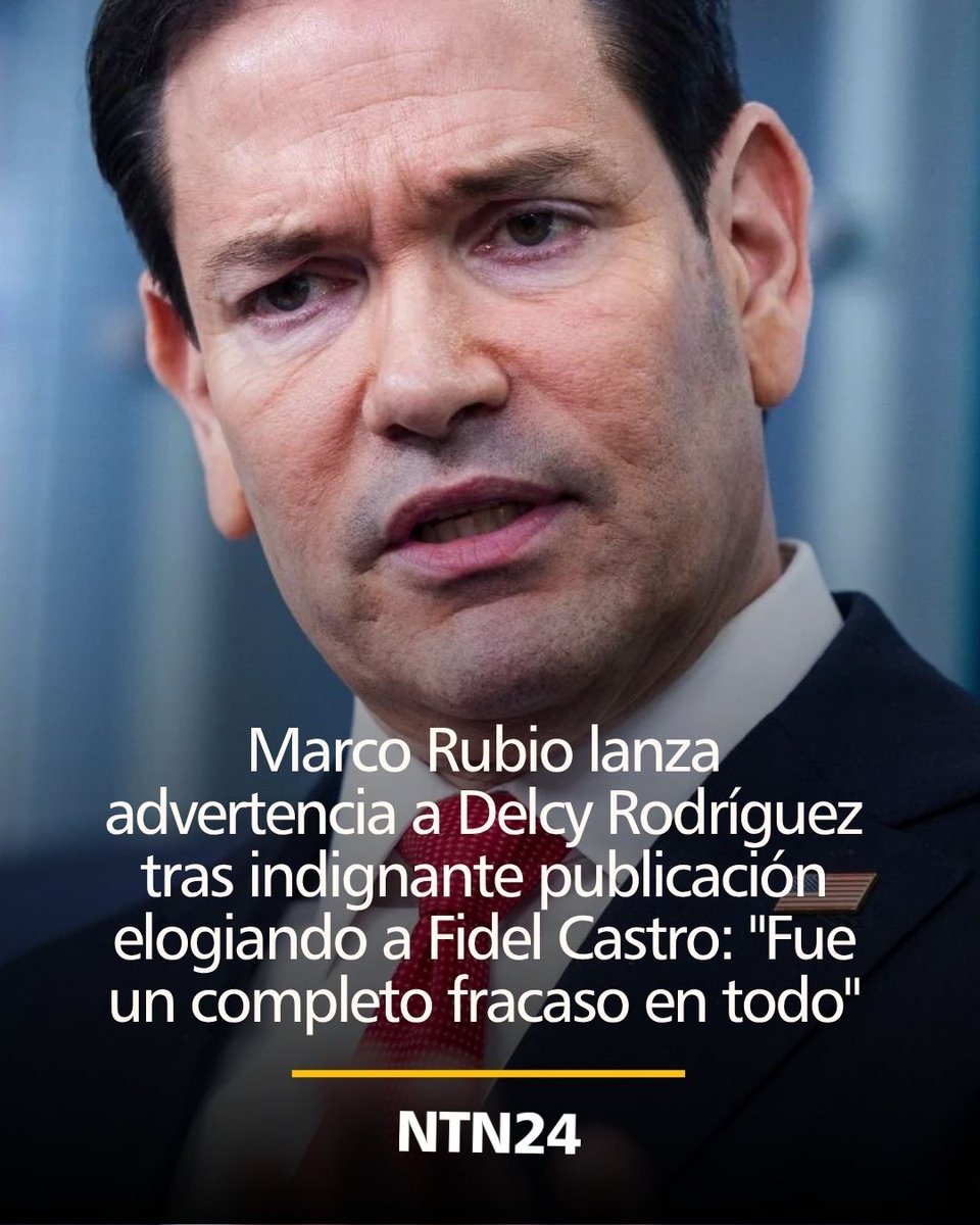 NTN24's tweet photo. La encargada del régimen venezolano sorprendió una vez más recordando su ideología comunista pese a que ha bajado el tono en medio del tutelaje del Gobierno de Estados Unidos. Detalles de la reacción de Marco Rubio en el primer comentario. https://t.co/ZRh5Jpmo6t https://t.co/102Eir0p6h