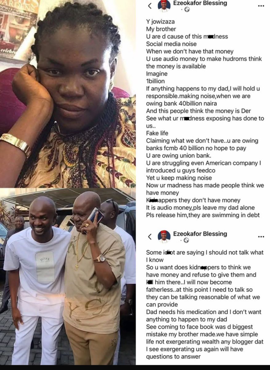 IDOWNADEKUNLE's tweet photo. "You are the cause of this madness. Social media noise when we don’t have that money" — Jowizaza’s alleged sister blames him for their dad’s abduction. https://t.co/DzT2ay370E