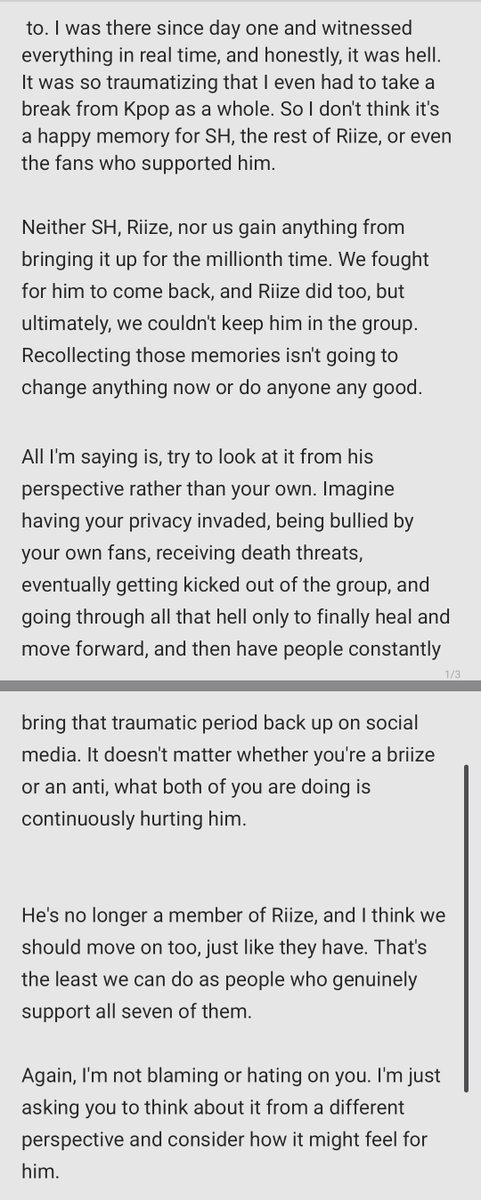 Miniie1103's tweet photo. @LXVE2FXLL You specifically didn't say anything bad about SH, so there isn't really any reason to hate on you.
But I think we should stop bringing him and that whole situation up now. It's been almost two years. It's not something positive or a happy memory that we need to keep going back⬇️ https://t.co/n3aQ64wMlh
