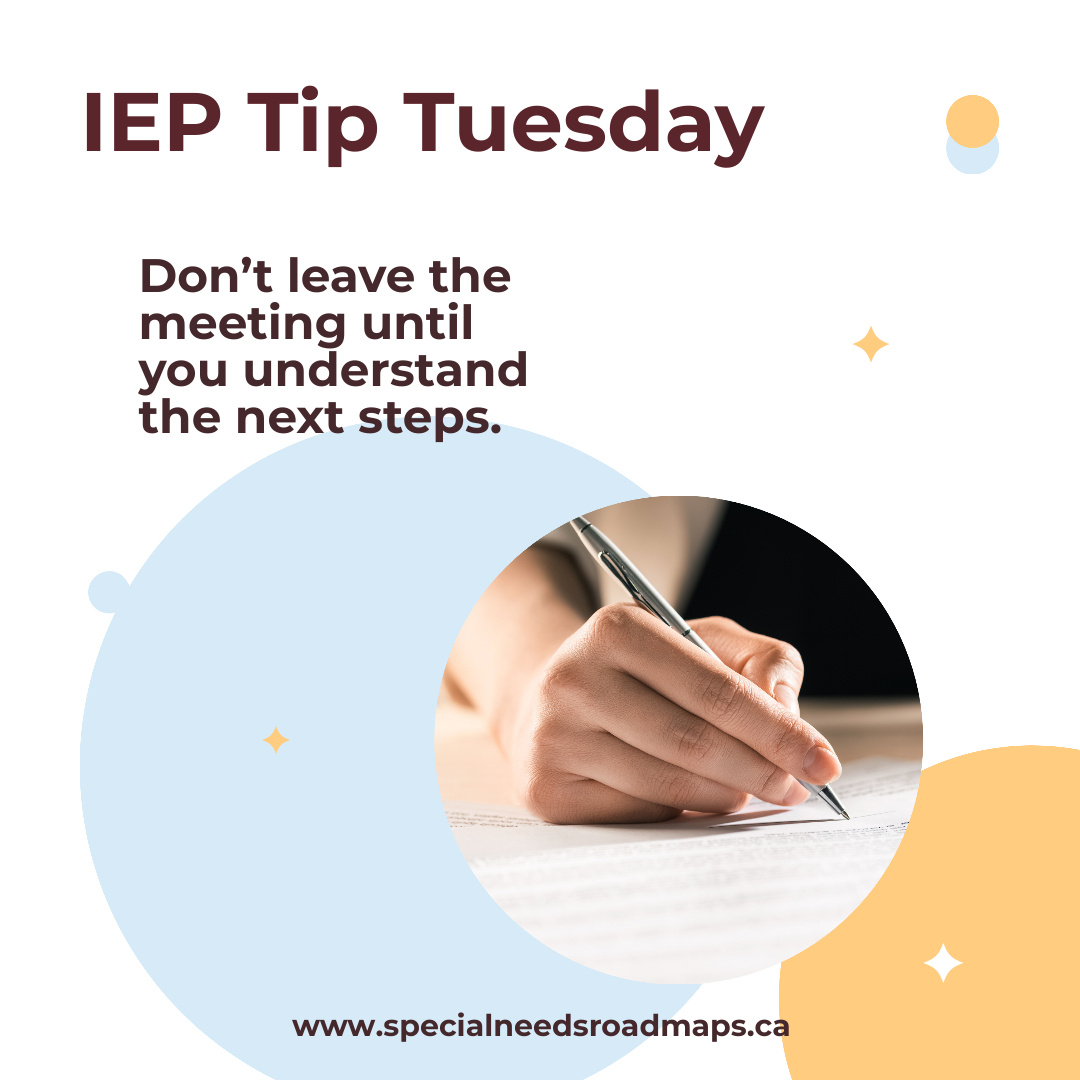 ONTSpecialNeeds's tweet photo. IEP Tip Tuesday

Don't leave the meeting until you understand the next steps.

#OntED
#IEP https://t.co/z8WFx8PNp0