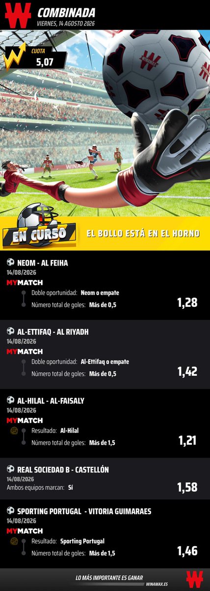 Nitster_365's tweet photo. Ya hicimos una, ahora vamos a por la segunda ⚽️

Los partidos de hoy ni fu ni fa, así que cuota 5 arriesgada por si suena la flauta ⚽️🤑

Aseguraros de que marcáis la casilla para la promoción 🔥

https://t.co/LreewjLXkX https://t.co/Ju9RooVCtj