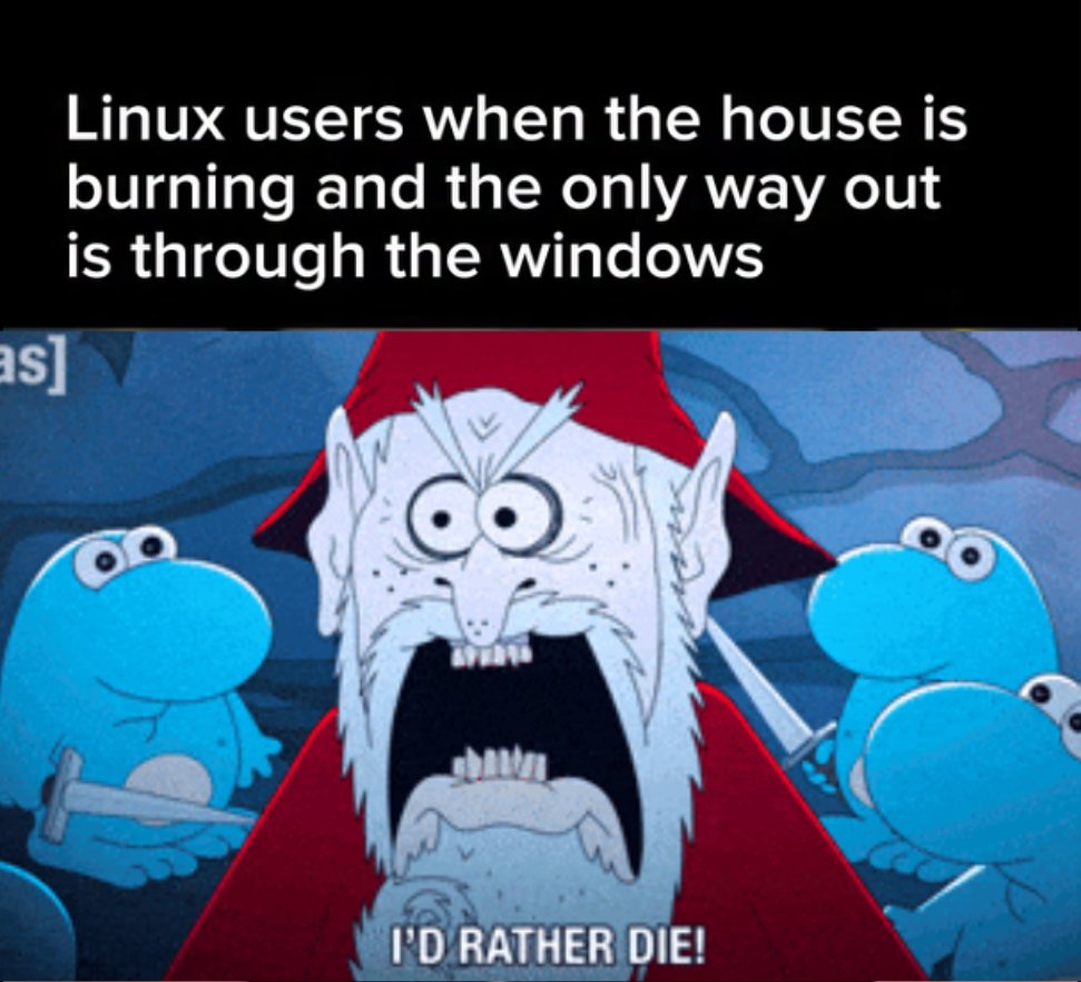 lnxsec's tweet photo. Average Linux user behavior. #Linux #OpenSource #LinuxAdmin https://t.co/6wAIY3E8dj