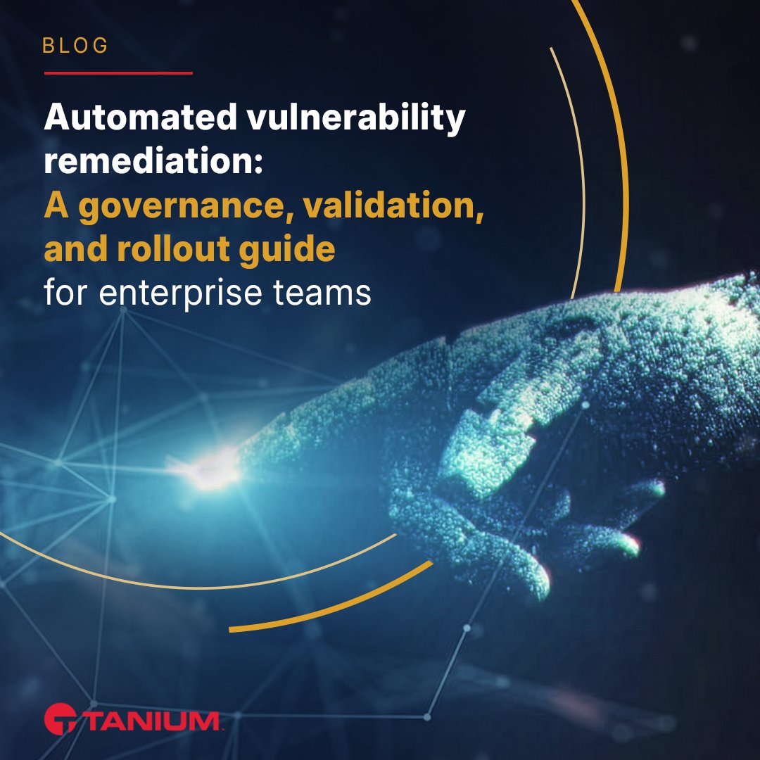 Tanium's tweet photo. A patch isn't done when it's deployed. It's done when it's verified. Tanium turns prioritized exposure into governed action, staged with Confidence Score, gated through @ServiceNow, and confirmed at the endpoint.

https://t.co/K2PutNyAst

#AutonomousIT #PatchManagement #SecOps https://t.co/7JIKWupTJG