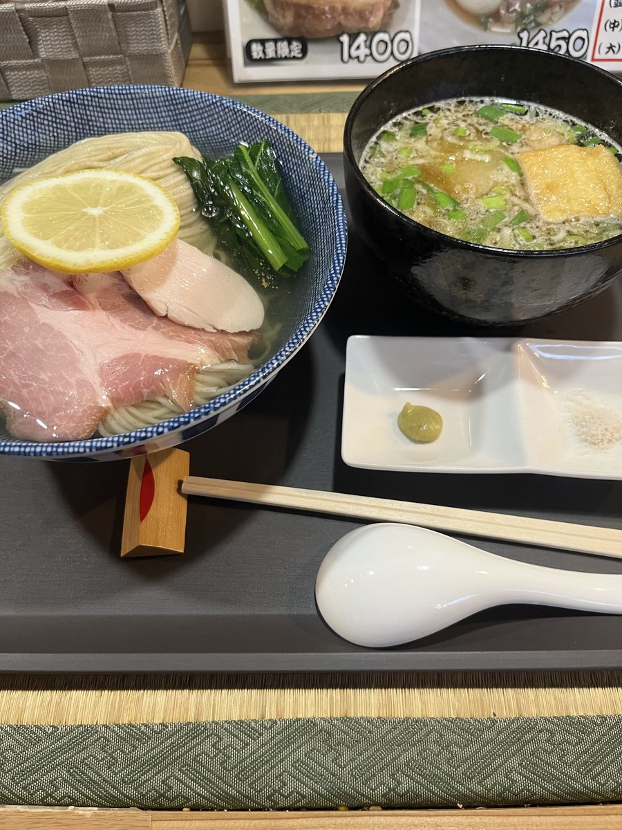 R3A2j's tweet photo. 2026.56
鴨だし拉麺　鳴馬良
昆布水つけ麺　（大）
お揚げジュ〜ッ　良！
ご馳走様でした😋 https://t.co/iSDmcLXCPX