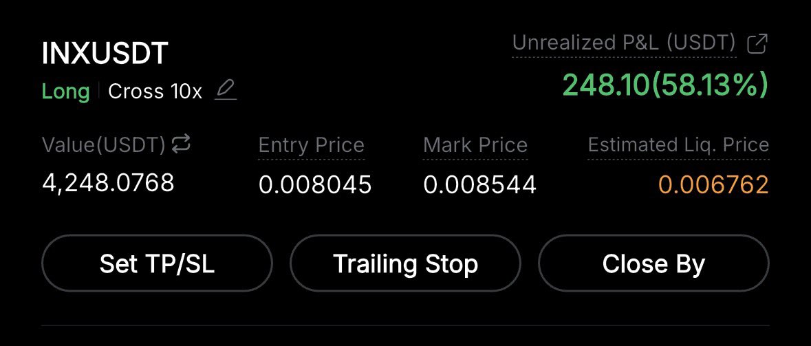 bottomsniper_'s tweet photo. 200-2k trading challenge 

Selling $inx here 

Total balance is 1490$ ✅ https://t.co/WmVYYLNUAg