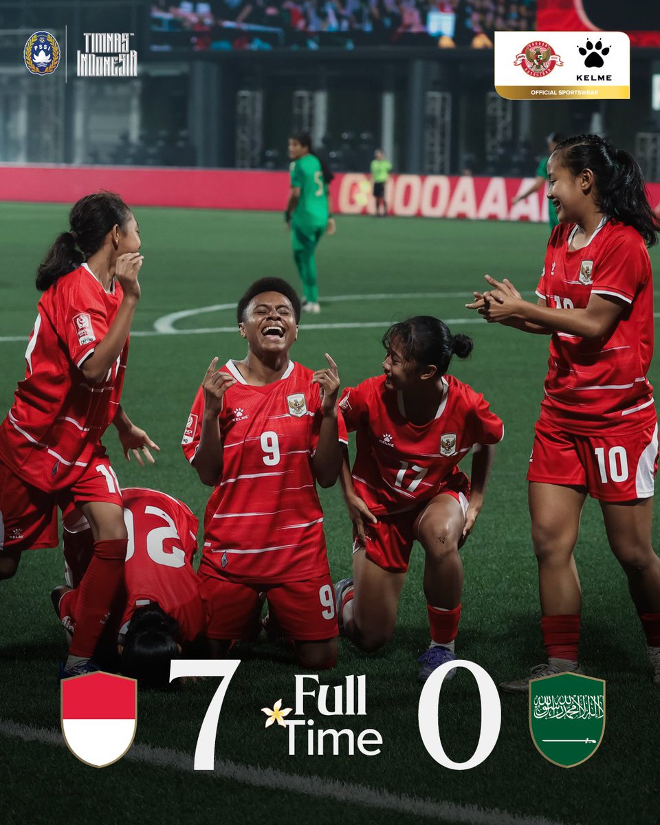 TimnasIndonesia's tweet photo. A dominant display from Garuda Pertiwi to make a statement in their tournament opener! ⚡💖

‣ #TimnasDay
‣ #PertiwiBerani https://t.co/BPHfd20fxw