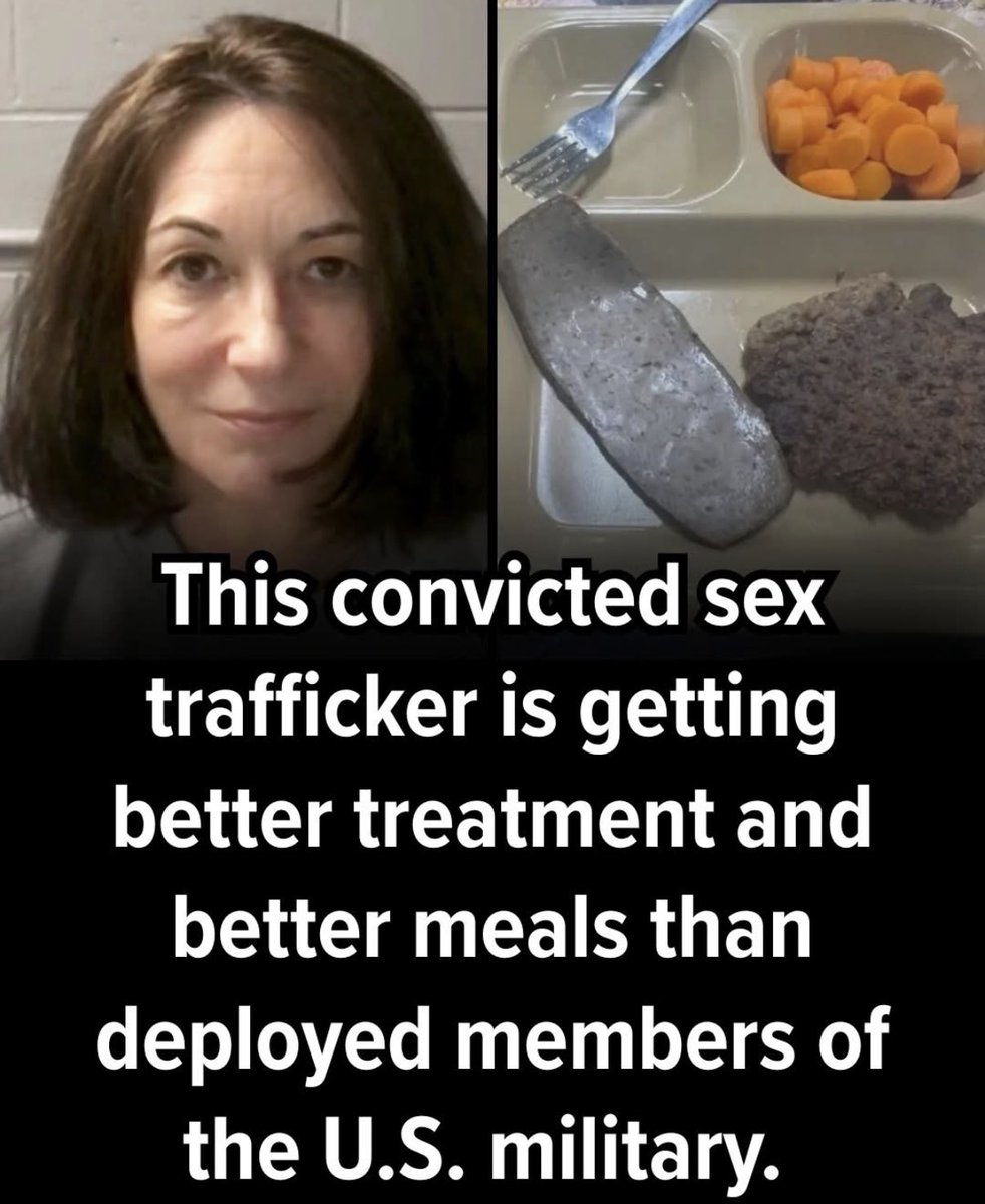 AnnieForTruth's tweet photo. Todd Blanche moved Ghislaine Maxwell who sex trafficked &amp; abused young girls to a club fed where she gets special meals, visitation rights &amp; a dog. Meanwhile, our service members on the USS Abraham Lincoln have food shortages, moldy showers, broken toilets, no hygiene products. https://t.co/rNbDtykyVX