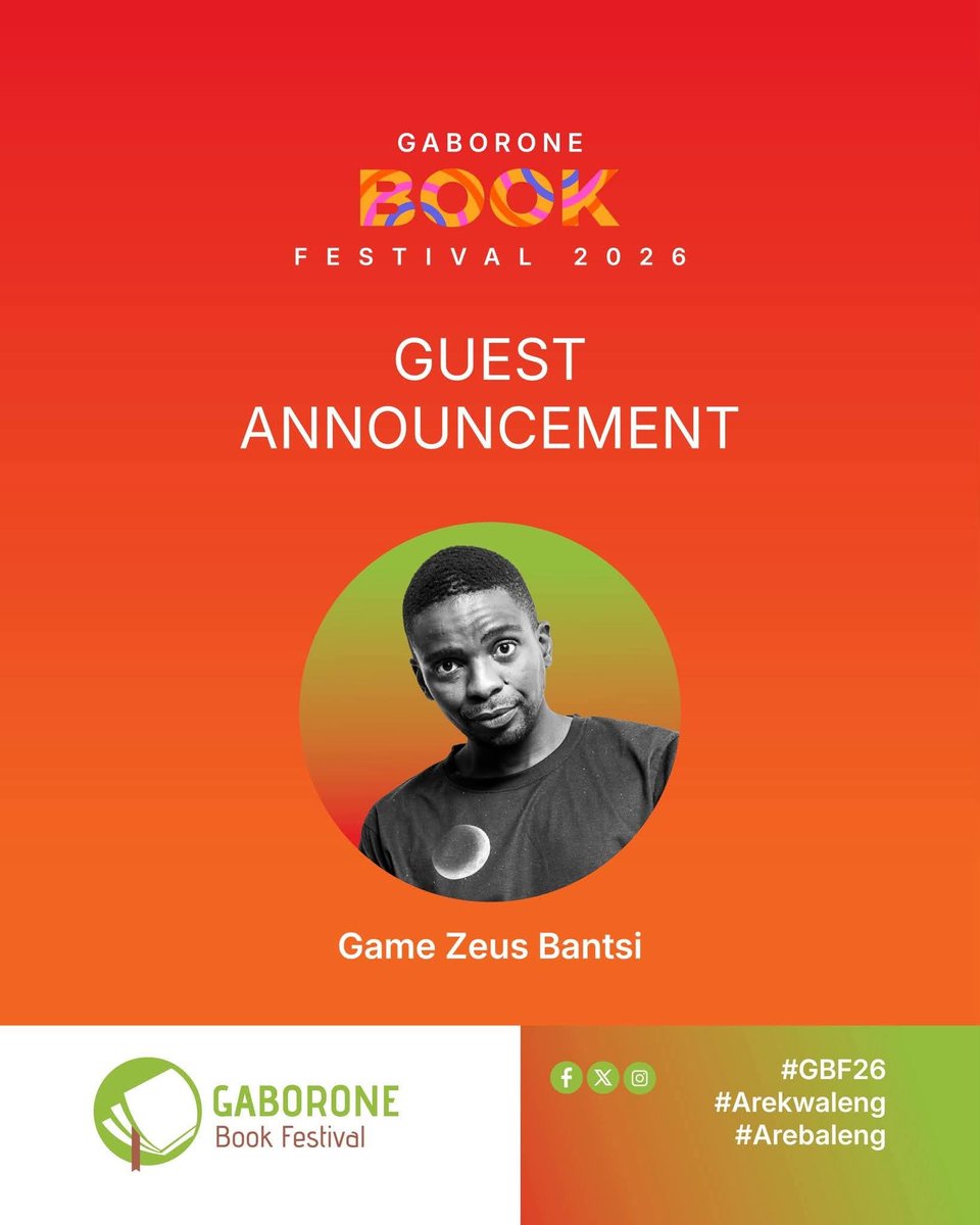GabsBookFest's tweet photo. Announcing #GBF26Guest
Game Goabaone Bantsi, known widely as Zeus, is a multifaceted creative force hailing from Botswana. Initially renowned for his contributions to the hip hop scene, Zeus has also carved a niche for himself in the world of filmmaking, https://t.co/nMugEtORKd
