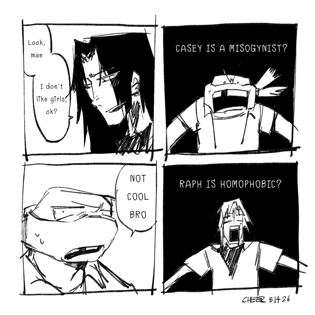 Cheezthatboiii's tweet photo. What is wrong with them 
#mutantmayhem #tmnt #rasey https://t.co/kaGoQZOzxP