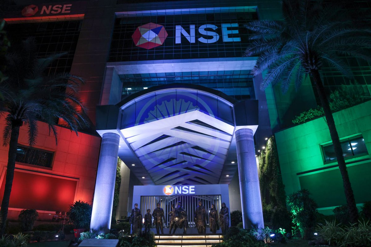 NSEIndia's tweet photo. @NSEIndia Headquarters illuminated in the vibrant hues of the Tricolour, reflecting the pride, unity and indomitable spirit of our nation. 🇮🇳

This Independence Day, we celebrate the journey of a proud and resilient India, honouring the spirit of freedom and the values that unite us as one nation.

#IndependenceDay2026 #NSE #NSEIndia #80thIndependenceDay #HarGharTiranga #Tricolour #PrideOfIndia #SpiritOfIndia #JaiHind @ashishchauhan