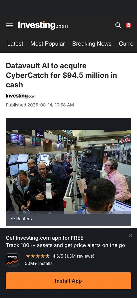Unpellizquito's tweet photo. Datavault AI to acquire CyberCatch for $94.5 million in cash boom!
I still love $DVLT

Source: https://t.co/EfRk2Zpuab Canada

https://t.co/cvuEO7NaEq https://t.co/CRpsyqVJG2