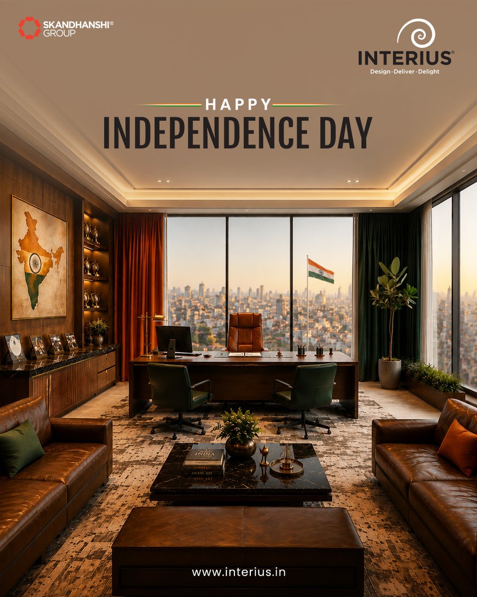 _interius's tweet photo. Happy Independence Day from INTERIUS!  🇮🇳

This Independence Day, let’s celebrate not just the freedom we inherited, but the India we are shaping together. 🤝
Let the Tricolour rise higher.

 #INTERIUS #IndependenceDay2026 #HappyIndependenceDay #ProudIndian #Tricolour #Freedom https://t.co/1TatSemIeW