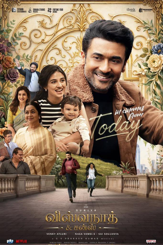 sridevisreedhar's tweet photo. #ViswanathandSons 3.75/5: The first half moves like a breeze with all three actors @Suriya_offl @realradikaa and @_mamithabaiju in good form, providing laughter, emotion, plenty of feel-good moments and heartwarming family values.. Interval point sets the stage for an exciting second half. The scene involving #GeorgeMaryan is very touching❤️ Second half goes in a predictable manner but entertaining for sure. We get to see the Suriya who we were missing for a very long time and the salt ‘n’pepper look suits him. He is brilliant in every scene- be it comedy or emotion. Radhika is effortless in a standout performance while Mamitha is natural and completely convincing. @gvprakash’s songs and bgm blends beautifully with the mood of the film.  On the whole, the film is refreshing and keeps the entertainment flowing 🙌 
Dir:  #VenkyAtluri  👍👍👍