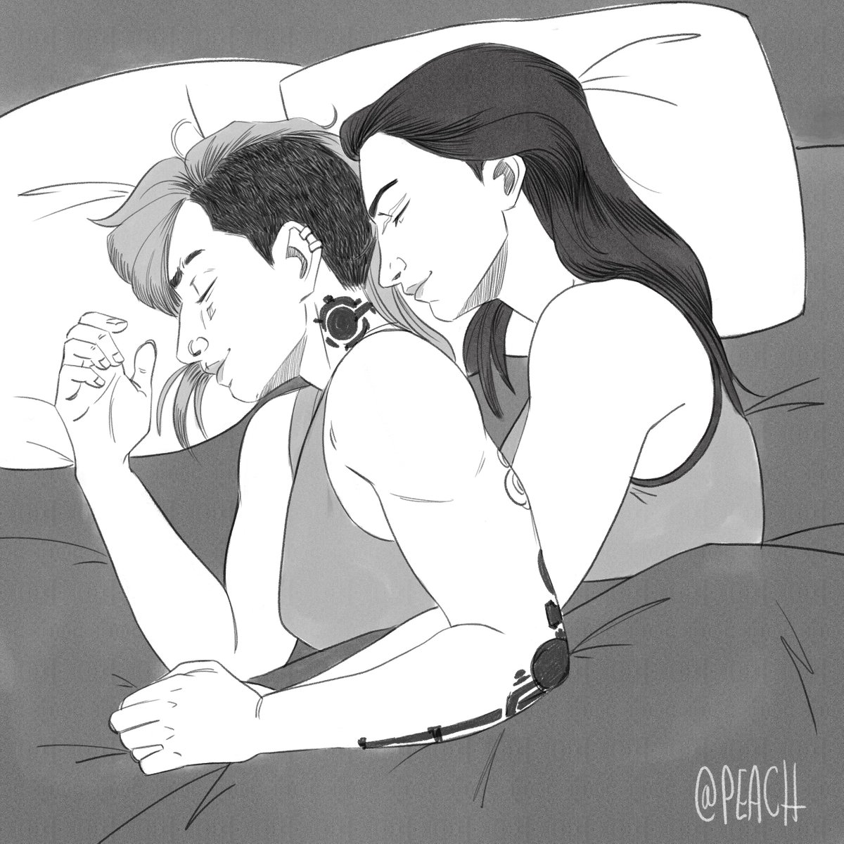 PeachesPlace's tweet photo. Roulette_CV requested a post-canon: "Caitlyn is the big spoon to Vi, and both are smiling contentedly in their sleep"

Big spoon Caitlyn my beloved 🥰 https://t.co/WyBdPobomn